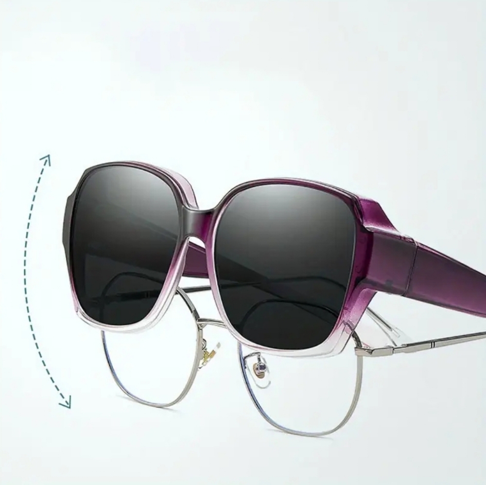 FITOVERS  Sunglasses Glasses Purple Or Black Oversized- No More Flip Ups!!